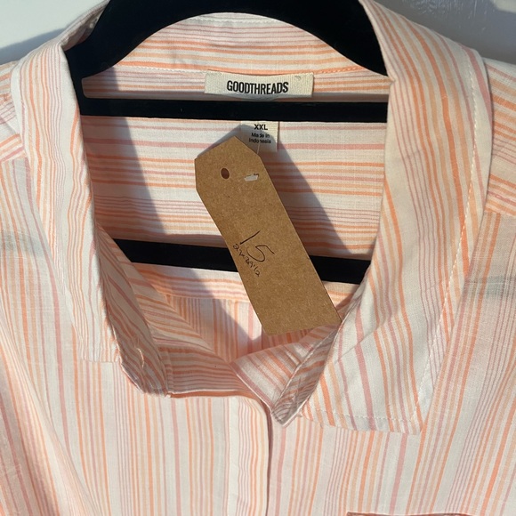 #15 NWT Goodthreads Peach and Coral Striped XXL - Picture 2 of 8
